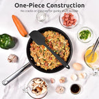 Heat Resistant Silicone Large Spatula: U-Taste 600ºF High Heat Flexible 11.38in Silicon Mixing Stirring Cooking Scraping Baking Bowl Scraper Seamless Spreader for Kitchen Nonstick Cookware (Black)