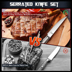 DRAGON RIOT Steak Knives Set of 2，Japanese Stainless Steel Steaks Knife With Serrated Edge Dinner Knife Diswasher Safe Steak Knives with Box