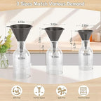 Plastic Kitchen Funnel Set of 3 with Clean Brush, Round Food Funnels for Kitchen Use, Multifunctional Funnels for Filling Canning&Bottles, Suitable for Cooking, Lab and Automotive Use