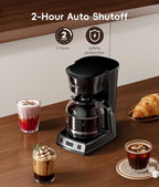 ecozy 12-Cup Programmable Coffee Maker with Electric Coffee Grinder Combos, Drip Coffee Machine with Pause & Pour Function, Auto Shutoff, Keep Warm, Brezzano DuoSet
