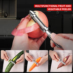 MAD SHARK Ultra Sharp Peeler,Flat/Serrated Blade 2 in 1–10 Years No-Rust,I-Shaped Stainless Steel Peelers,Vegetable Peeler with Ergonomic Non-Slip Handle,Potato Peelers for Kitchen 2pc