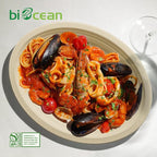 12.5 Inch Compostable Oval Plates [125-Value Pack] - Sustainable and Heavy-Duty Compostable Paper Plates, Natural Sugarcane Bagasse Biodegradable Plate, Natural Brown
