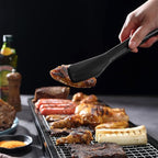 Mu&Ti Silicone Kitchen Tongs 11 Inch Spatula Silicone Toast Tongs Salad Tongs for Cooking Salad BBQ Serving Toast Grilling Locking Frying Baking Steak(Black)
