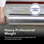 New Star Foodservice 37500 Extra Heavy Duty Restaurant Aluminum Rolling Pin, 13", Silver