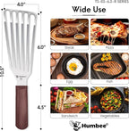 6 Inches Fish Turner, Slotted Fish Spatula Dishwasher Safe NSF (Left Hand), Shovel Brown