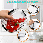 kakw10 Packs Glass Food Storage Containers,Glass Meal Prep Container for Lunch,can be used in the Microwave, Oven, Freezer and Dishwasher,with Upgraded Snap Locking Lids. (10 Packs)