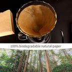 Coffee Filter, Size 02 Cone Coffee Filters Disposable, 100 Count Unbleached Natural Paper Filters 2-4 Cup, 2 Cone For V60 For Pour Over Droppers and Drip Coffee Maker (Brown)
