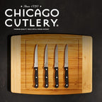 Chicago Cutlery Essentials 4-Piece Serrated Steak Knives, 4.5" Stainless Steel Blades for Effortless Cutting, For Home Kitchen and Professional Use