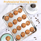 P&P CHEF 16 Inch Baking Cookie Sheet with Rack, 15.4 Inch Air Fryer Basket for Oven, Stackable Rack & 36 Skewers for Cooling, Baking, Roasting, Multifunctional and Utility Set for Kitchen