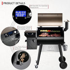 Z GRILLS Upgrade 8 in 1 Wood Pellet Grill & Smoker for Outdoor Cooking, BBQ Grill with PID 2.1 Controller, LCD Screen, 697 sq, Meat Probes, Rain Cover
