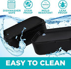 Double Premium Bento Box Adult, 67 fl oz BPA-Free - Black Stackable Lunch Box with Leak-Proof Lids & Dividers, Perfect for Meal Prep, Lunches & Portion Control