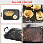 Vayepro Stove Top Griddle, 22 Inch 2 Burner Large Grill Pan for Stove Top, Non-Stick Aluminum with Handles, Indoor Outdoor Cooking/Camping
