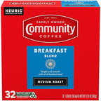 Community Coffee Breakfast Blend, Medium Roast, Single-Serve Keurig K-Cup Pods, 32 Count (Pack of 4)
