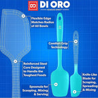 DI ORO Silicone Spatula Set - Rubber Kitchen Spatulas for Baking, Cooking, & Mixing - 600°F Heat-Resistant & BPA Free Silicone Scraper Spatulas for Nonstick Cookware - Dishwasher Safe (4pc, Teal)