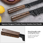 Vvwgkpk 12-Piece Kitchen Knife Set with Wooden Block,Professional Chef Knife Sets with steak knives,High Carbon German Stainless Steel Knife with Japanese Designed Wooden Pattern Stainless Handle