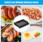 Nonstick Coating Cooking Griddle Insert for Gas Grill, 17" x13" Universal Griddle Flat Top Plate with Removable Handles for Charcoal/Gas Stove/Electric, Large Griddle Plate for Outdoor Grill