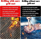 UBeesize 2 Pack 0.4mm Extra Thick 600 Degree Non Stick BBQ Grill Mat & Baking Mats, Dishwasher Safe, Easy To Clean, Black