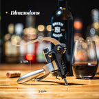 Wine Bottle Opener Set with Accessories Matte Silver in Wood Box, Aerator, Extra Screws, Foil Cutter, Pourer, Vaccu Stopper, Winged Wine Opener, Rabbit Red Wine Corkscrew Set (Matte Silver)