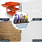UNITEDPOWER 5 Aerosol Spray Can/Paper Towel Holder, Paint Bottle Storage Rack, Steel Wall Mount Shelf, Tool Organizer for Garage, Craft Workspace and Home