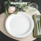 Stoneware Narrow Rim Commercial Grade Dinnerware, Bright White, Plate 8.25, Case of 36