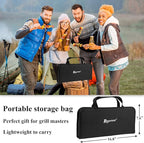 ROMANTICIST 27pcs Heavy Duty Grilling Gifts for Men Dad Christmas, Extra Thick BBQ Accessories Tools Set, Stainless Steel Grill Utensils Kit with Meat Claws, Carrying Bag for Outdoor Camping Silver