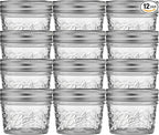 Ball Mason 4oz Quilted Jelly Jars with Lids and Bands, Set of 12