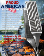 Shark BBQ Pitmaster Tongs, 17 Inch Professional Grade Barbecue Grilling Tongs, Premium Stainless Steel Heavy Duty Tong for Big Hands, Heat Resistant Non-Slip Grip, Dishwasher Safe (Black)