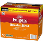 Folgers Breakfast Blend Coffee, Mild Roast, Keurig K-Cup Pods, 10 Count (Pack of 6)