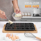 E-far 2 Pack Mini Muffin Pan - Nonstick 24-Cup Carbon Steel Cupcake Tin Tray for Little Bites & Freezer Prep | Warp-Free Bakeware Ensures Even Baking & Effortless Release, Regular Size & Oven Safe