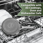 Hybrid Nonstick 3 QT Saucepan with Lid, Stainless Steel Honeycomb Pot with Two Pour Spouts,Compatible with All Cooktops,Dishwasher and Oven Safe