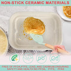 Griddle Pan and Air Fryer Liners for Ninja Foodi FG551/DG551 Smart XL 6-in-1 Grill Accessories, Non-Stick Upgraded Ceramic Cooking Pot for Ninja Foodi DG551 Replacement Parts, 100 PCS Parchment Paper