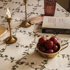 patdrea Designer Linen French Small Tablecloth for Rectangle Table,Fall Country Breathable Floral Tablecloths,Table Cover for Kitchen Dining,Tea Party,Christmas,Thanksgiving,55"x71"-Oliveirad