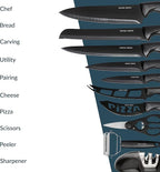 Home Hero Kitchen Knife Set - High Carbon Stainless Steel Blades & Built-In Sharpener - Ergonomic Handles & Cutlery Block Storage - Precision Cooking Prep with Chef Knife - 20 Pc, Black
