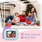 Kids Camera Instant Print, Selfie Digital Camara for Kids with Print Paper & 32G Card, 2.5K Video & Instant Print Camera with Color Pens for DIY, Fun Gift for Girls Boys 3-12 Years Old (Green)
