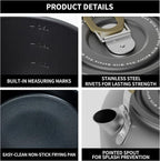 Alocs Camping Cookware, Portable Non-Stick Camping Pan Set with Enhanced Handle, Ideal for Outdoor Kitchen, Picnic, Hiking and Fishing