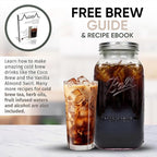 Altura The TUBE+ Cold Brew Coffee Maker and Tea Infuser for Wide Mouth Mason Jars - Stainless Steel Cold Brew Filter Strainer for Iced Coffee, Fruit Water & More - (64oz/2qt)