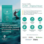 Purity Coffee FLOW Original Medium Roast Ground Coffee for Focus and Clean Energy - USDA Organic and Third-Party Tested for Antioxidants, Mold, Mycotoxins and Pesticides - 12oz (Purity Flow, medium_roast) | Ground| FLOW