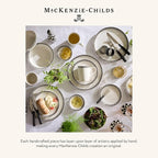 MACKENZIE-CHILDS Set of 4 Everyday Lunch Plates, Microwave-Safe and Dishwasher-Safe Stoneware Plates, Black-and-White Courtly Check