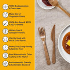 Premium Quality 100% Biodegradable Spoons Made of Vegetable Fibers, 300 PCS of 6.7” Long Heavy-Duty and Splinter Free Eco-Friendly Spoons, Perfect Sustainable Cutlery for All Types of Occasions