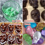 Silicone Gummy Molds, 2 Pack 40 Cavity Skull Candy Mold with 1 Dropper for Halloween Ice Cube, Chocalate, Candy, Jelly, Dog Treats