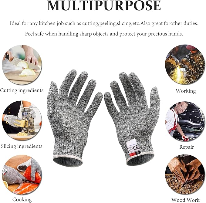 SPEENSUN Oyster Shucking Knife - Not Easy to Break and Bend, More Secure with Gloves (2 Knife and 1 Glove L) - Best Oyster Shucking Set