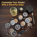 Electric Whiskey Smoker Kit Built-in Lighter, Rechargeable Old Fashioned Cocktail Bourbon Drink Smoker kit with 6 Wood Chips Birthday Gifts for Men Dad Husband Boyfriend Mens