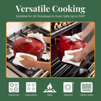 Larder & Vine Enameled Cast Iron Dutch Oven Pot with Lid | Bread Baking | Compatible on All Cooktops & Oven Safe to 500° F | Great for Sourdough Bread | Cabernet