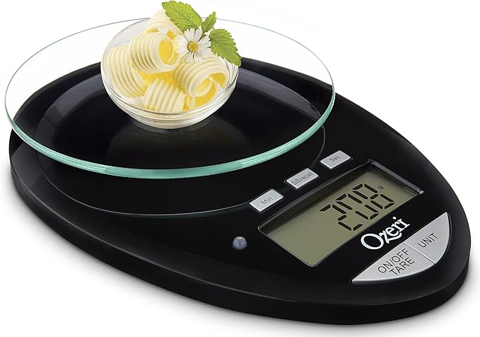 Ozeri Pro II Digital Kitchen Scale with Removable Glass Platform and Countdown Kitchen Timer (1 g to 12 lbs Capacity)