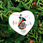 French Horn Ceramic Ornaments, Customized Name & Year French Horn Player Christmas Ornament Gifts, Musical Instrument Ornaments Xmas Tree, Personalized Music Lovers Ceramic Ornament Decoration 2025