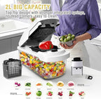 Vegetable Chopper: 10 in 1 Food Chopper - Onion Vegetable Slicer Cutter Dicer, Veggie Cutter with Container, 2 Blades, Kitchen Gadgets for Carrot Salad Garlic Potato Slicer