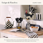 MACKENZIE-CHILDS Slotted Kitchen Spatula, Silicone Spatula for Cooking, Black-and-White Courtly Check