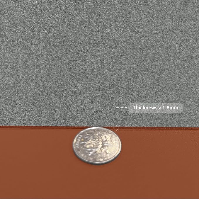 Leather Table Cover,1.8mm Thick,12x72 Inch Table Protector,Glass Table Protector,Table Sticker Cover,Desk Covers On Top of Desks.(Brown+Gray,12x72)
