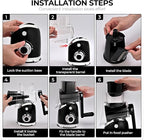 SUSTEAS Rotary Cheese Grater with Handle,Vegetable Slicer with 6 Interchangeable Blades, Reinforced Suction,Easy to Clean,Kitchen Shredder for Crushed Ice,Fruits and Nuts with Blade Storage Case,Black
