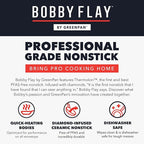 GreenPan x Bobby Flay 2 Piece- 8” and 10” Nonstick Frying Pan Skillet Set, PFAS-Free Diamond Ceramic, Induction Suitable, Stay-Cool Silicone Handle, Easy Clean Dishwasher & Oven Safe, Cream